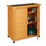 Relaxdays placard de jardin 3 tagres toit plat inclin double porte hlp: 97x865x47 cm armoire  outils ...