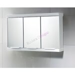 Placard de salle de bain gedy � 3 portes avec miroir blanc brillant