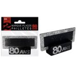 Marque - places - surprisez vous - 80 ans - ardoise noire - contour argent� - 2 pi�ces