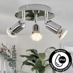Plafonnier - anterselva - chrome - 3 x gu10 - 750 lumens - ip 44 - salle de bain
