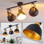 Plafonnier - hofstein - borik - m�tal noir & or - 3 spots rotatifs - style vintage