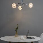 Plafonnier design � 3 sph�res transparentes aux motifs graphiques - salvati