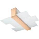 Plafonnier led feniks naturel bois - sollux - carr� irr�gulier - e27 led - int�rieur