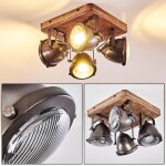 Plafonnier - hofstein - glostrup - bois et m�tal - 4 spots orientables - style vintage