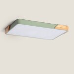 Plafonnier led 30w rectangulaire bois et métal 625x425 mm cct sélectionnable semi - dari vert Plafonnier led 30w rectangulaire bois et métal 625x425 mm cct sélectionnable semi - dari vert