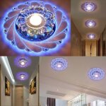 Plafonnier led cristal lumire moderne lustre light plafonnie clairage lampe blanc + bleu