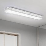 Plafonnier led cristal moderne ganeed - intensit� variable - t�l�commande - blanc - cuisine