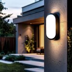 Plafonnier led ext�rieur ovale 15w black ip65 85x173 mm 3000k blanc chaud