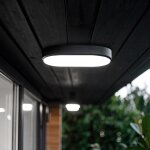 Plafonnier led extrieur ovale 15w hublot black ip65 85x173 mm 6500k blanc froid