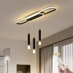 Plafonnier led ganeed - lustre noir dimmable avec t�l�commande - 3000k - 6000k 62w
