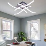 Plafonnier led - lampe de lustre plafonnier design moderne courb avec 4 pcs agit lumire pour le salon ...