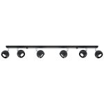 Plafonnier led moderne loft design spot - sollux - oculare 6l - 6 ampoules gu10 - noir
