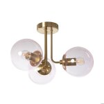 Plafonnier métal et verre moonlight brass 3 spots rose Plafonnier métal et verre moonlight brass 3 spots rose