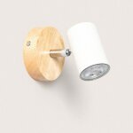 Plafonnier orientable bois 1 spot olmo blanc