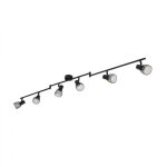 Plafonnier orientable aluminium grid 6 spots noir