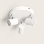 Plafonnier rond orientable métal 3 spots wuedy blanc Plafonnier rond orientable métal 3 spots wuedy blanc