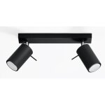 Plafonnier led - ring 2 - noir - 2 ampoules gu10 - design moderne - efficacit� a + +