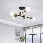 Plafonnier semi - encastr� du milieu du si�cle - ganeed - noir - 4 lumi�res - e27 plafonnier semi - encastr� ...