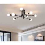 Plafonnier spoutnik noir r�glable 8 lumi�res pour cuisine salon salle � manger chambre � coucher ganeed ...