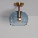 Plafonnier métal et verre delacroix bleu Plafonnier métal et verre delacroix bleu