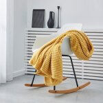 Plaid cotelé uni essential - today - jaune 150x200 cm Plaid cotelé uni essential - today - jaune 150x200 cm
