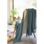 Plaid  franges gaa toutes dimensions gaze de coton - gaa canard - 130 x 160 cm
