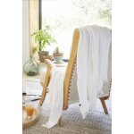 Plaid - gaia - 130 x 160 cm - 100% coton - doux - blanc