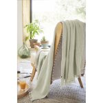 Plaid - gaia - 130 x 160 cm - 100% gaze de coton - vert deau - doux et souple