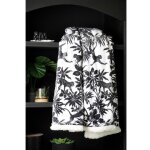 Plaid imprim jungle en nb noir 130x160 cm