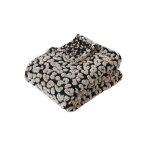 Plaid jacquard � motif l�opard noir 130x170 cm