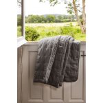 Plaid matelass� aspect lav� - froiss� angkor toison dor - angkor ardoise - 150 x 200 cm