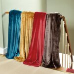 Plaid polaire 150x200 cm microvelours 100% polyester 280g / m2 velvet marron ebene