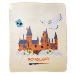 Plaid polaire enfant imprim - harry potter hedwige school - beige - 110x140cm