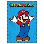 Plaid polaire - mariobros - mario bros - bleu - 100 x 150 cm - polyester doux et chaud