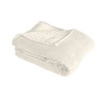 Plaid uni en polaire molletonn�e ecru 125x150 cm