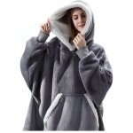Plaid pull geant pilou gris souris Plaid pull geant pilou gris souris
