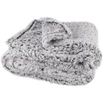Plaid sherpa gris 120 x 150 cm ? design  poils long ? doux et chaud ? parfait pour se blottir sur le ...