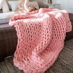 Plaid tricot grosse maille pelote laine grosse maille tricot jette pour lits chunky tricot couverture ...