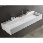 Vasque suspendue en solid surface - blanc - l120 x l40 x h15 cm - yamdrok