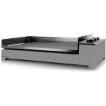 Plancha � gaz forge adour premium 75 - fonte �maill�e - 3 br�leurs - noir et gris