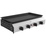 Outsunny - plancha gaz - acier - 77x44. 5x19cm - argent