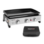 Plancha gaz portable - royal gourmet - 3 brleurs 7. 5kw - acier maill - surface 62x35. 5cm - noir