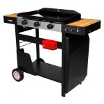 Plancha  gaz  poser solia 350 - somagic - 3 brleurs - plaque en fonte maille - surface de cuisson ...