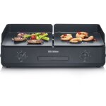 Plancha severin - pg8569 - surface de cuisson 48x27cm - revtement cramique antiadhsif - 2200w
