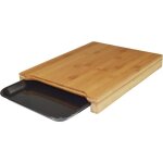 Planche  dcouper en bambou - jocca - plateau en plastique - 36 x 275 x 4 cm - naturel et noir