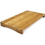 Planche à découper - bambou - 52x29 cm - 2 en 1 - protège plaques - rigole pratique Planche à découper - bambou - 52x29 cm - 2 en 1 - protège plaques - rigole pratique