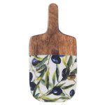 Planche � d�couper en bois avec olivier m�diterran�en en c�ramique tr�pied d�coratif rustique original ...