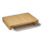 Planche  dcouper - guillouard - en bambou - 1 tiroir bac en ninox - 285 x 21 x h 4 cm