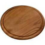 Planche � d�couper - kesper - ronde - bois dacacia - 30 cm - marron fonc�