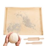 Planche  ptisserie en bois pour ptrir 70x50 cm + rouleau  ptisserie et spatule de cuisine planche ...